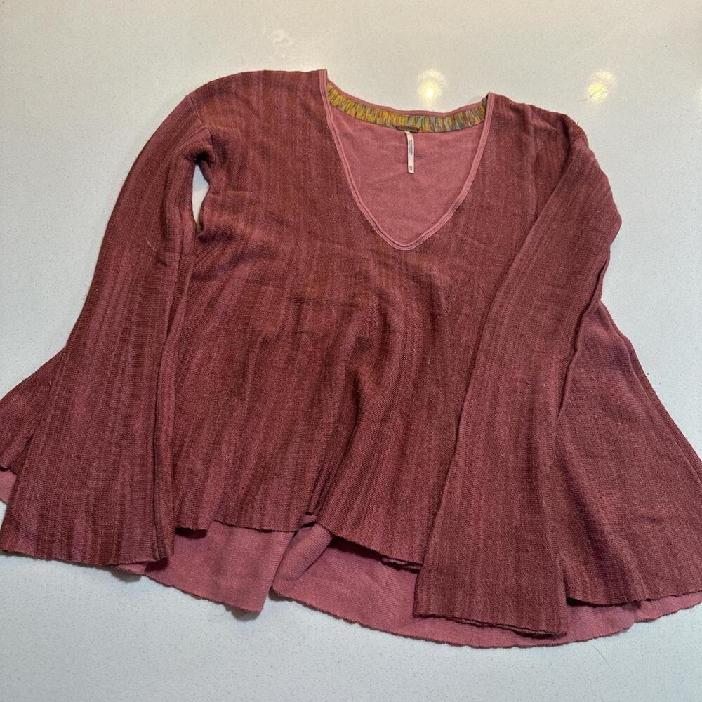 Pink free people sweater feminine